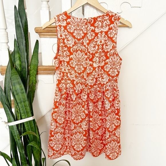 Altar'd State Orange White Floral Print Sleeveless Keyhole Mini Dress Size Small - Picture 3 of 4